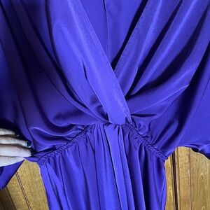 Elegant Purple Draped Dress
